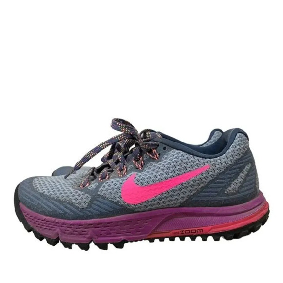 Nike Air Zoom Wildhorse 3 Gray & Blue Running Athletic Shoes 5 - Picture 2 of 6